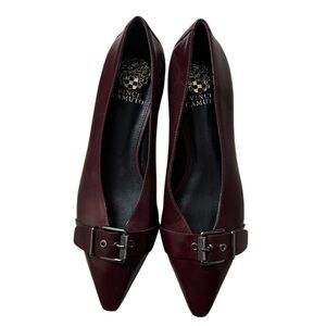Vince Camuto Dark Burgundy Buckle Flat Loafers NWOT